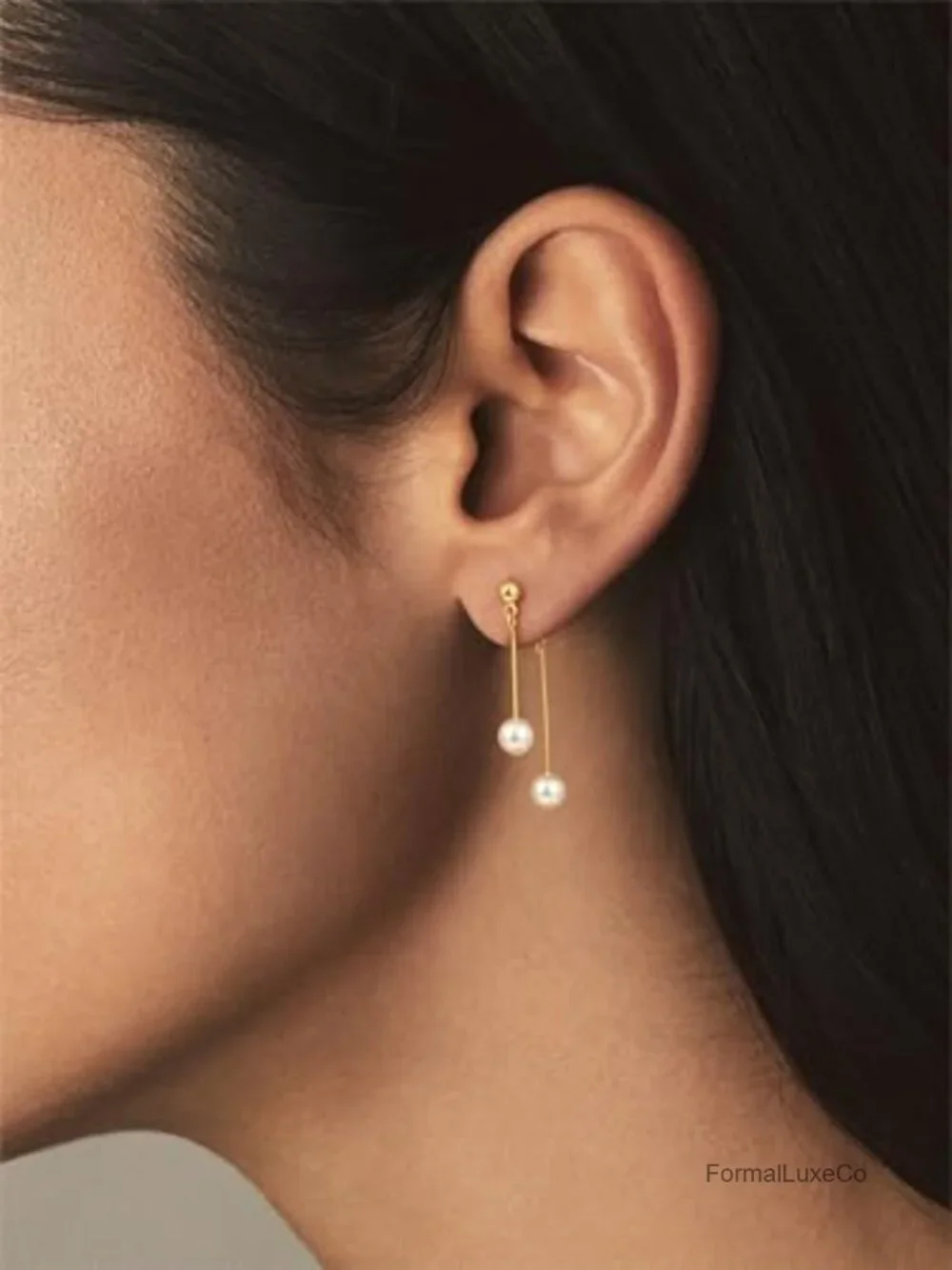 14K Gold Plated Pearl Drop Dangle Earrings with Cubic Zirconia